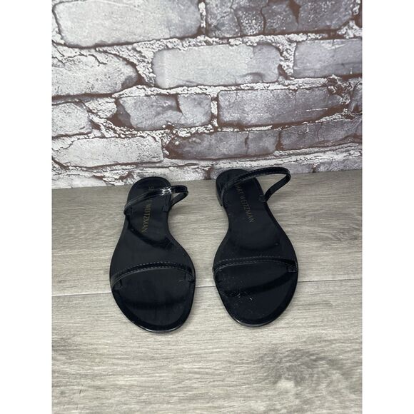 Stuart Weitzman Black Sawyer Jelly Flats Slides Sandals Women’s Sz 7M US/37.5EU - Picture 11 of 16